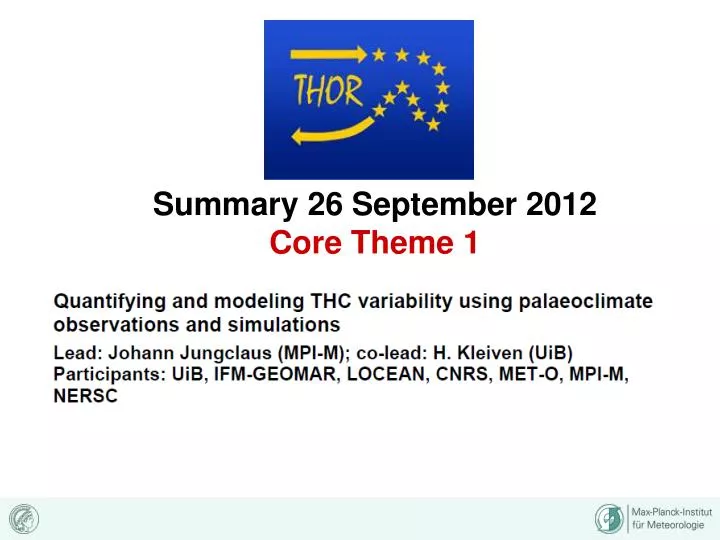 summary 26 september 2012 core theme 1