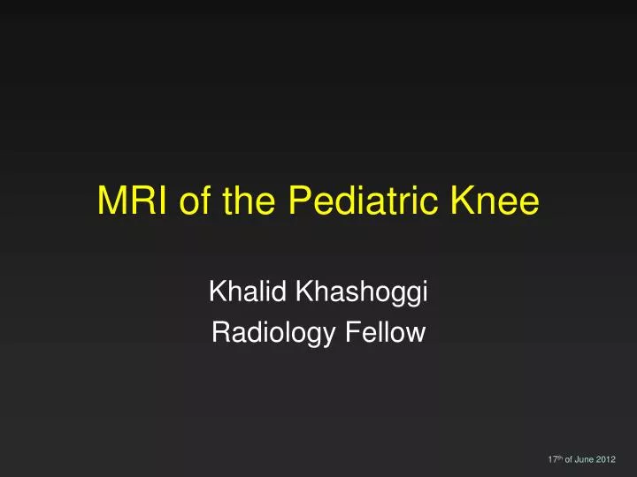 mri of the pediatric knee