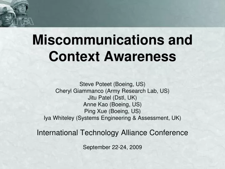 miscommunications and context awareness