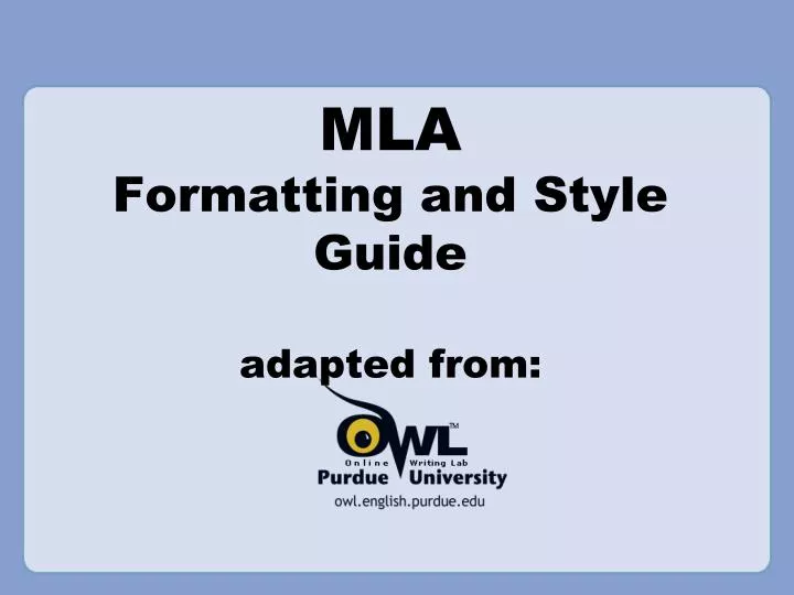 mla formatting and style guide adapted from