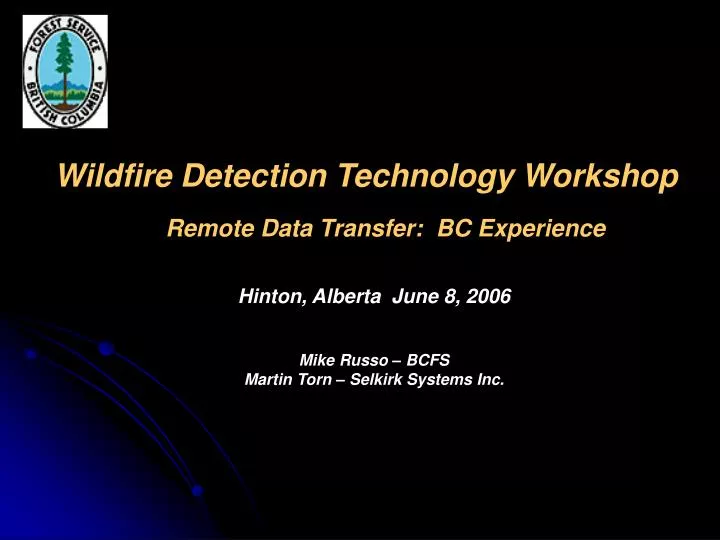 wildfire detection technology workshop