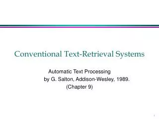 Conventional Text-Retrieval Systems