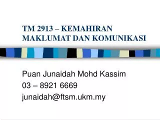 tm 2913 kemahiran maklumat dan komunikasi