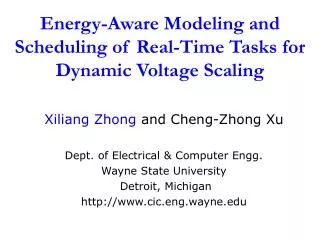 Energy-Aware Modeling and Scheduling of Real-Time Tasks for Dynamic Voltage Scaling