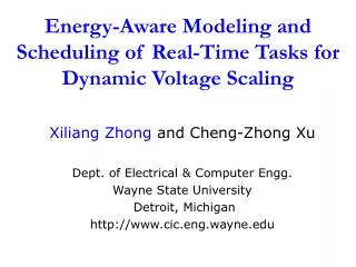 energy aware modeling and scheduling of real time tasks for dynamic voltage scaling