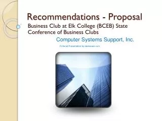 Recommendations - Proposal