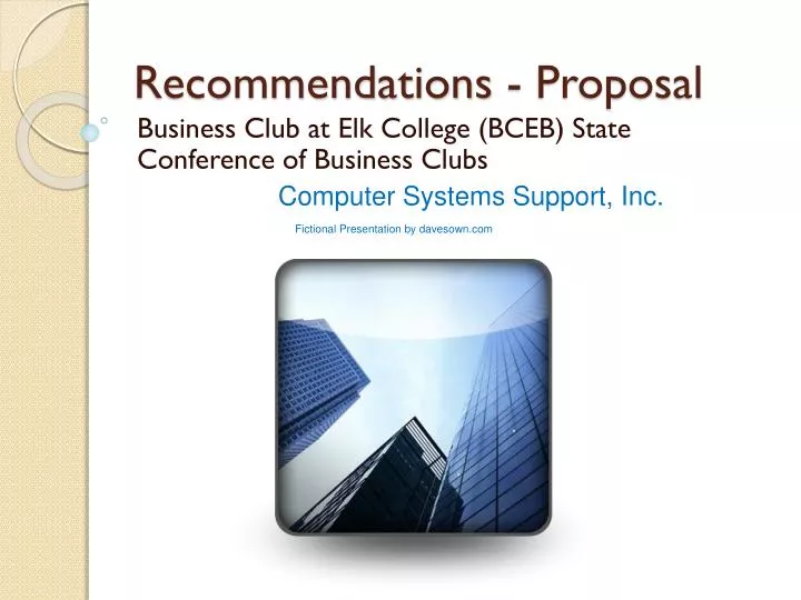 recommendations proposal