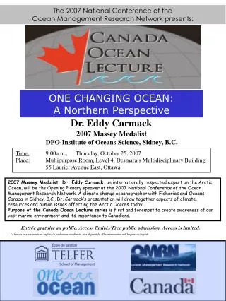 The 2007 National Conference of the Ocean Management Research Network presents: