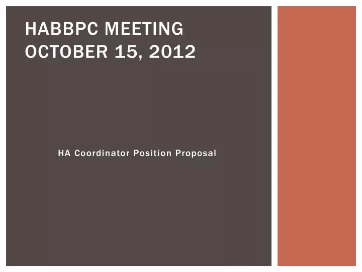 habbpc meeting october 15 2012