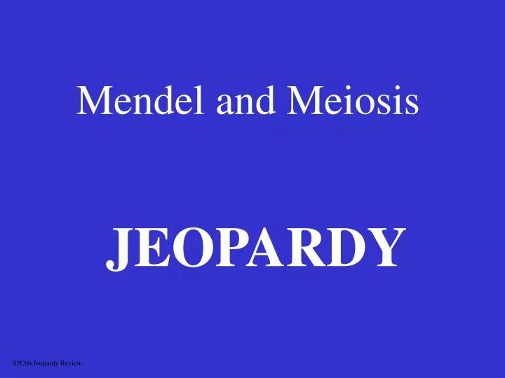 mendel and meiosis