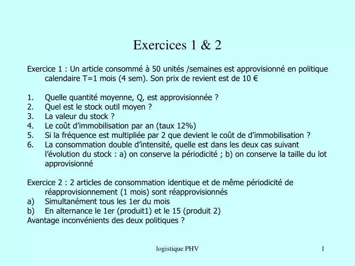 exercices 1 2