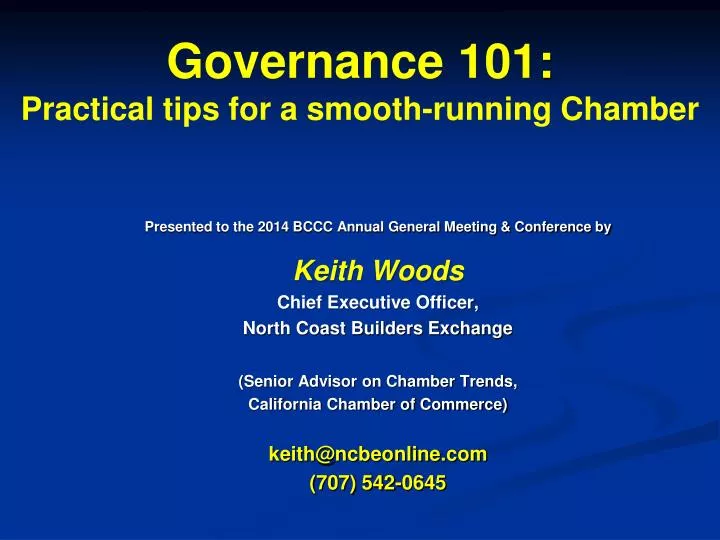 governance 101 practical tips for a smooth running chamber