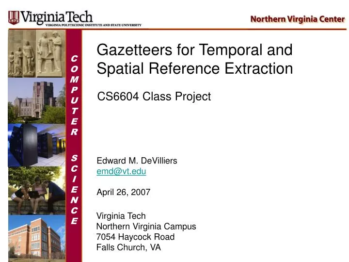 gazetteers for temporal and spatial reference extraction