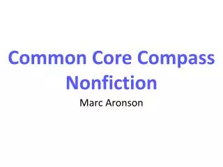Common Core Compass Nonfiction