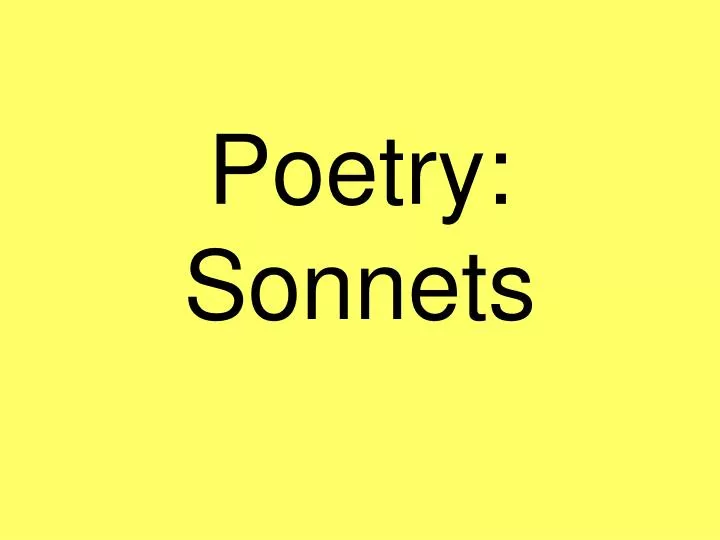 poetry sonnets