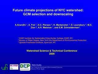 Future climate projections of NYC watershed: GCM selection and downscaling