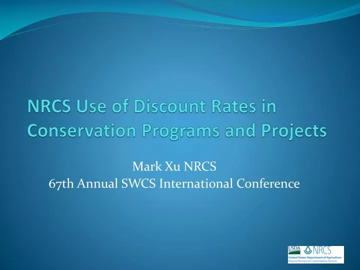nrcs use of discount rates in conservation programs and projects