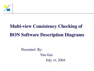 Multi-view Consistency Checking of BON Software Description Diagrams