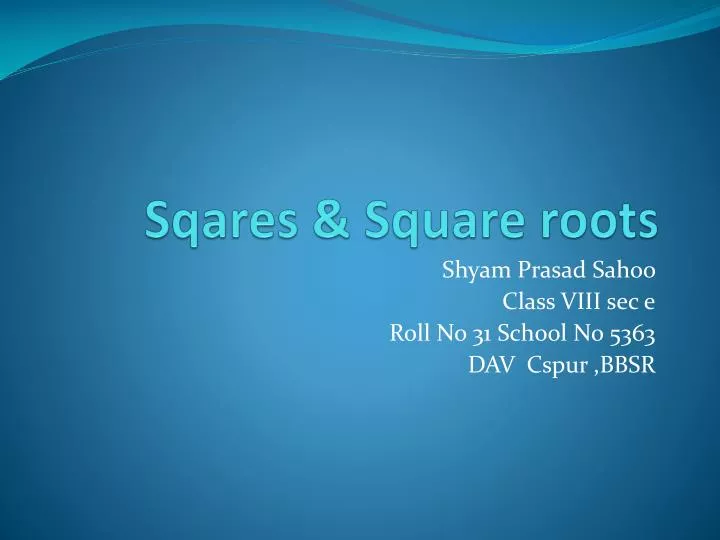 sqares square roots