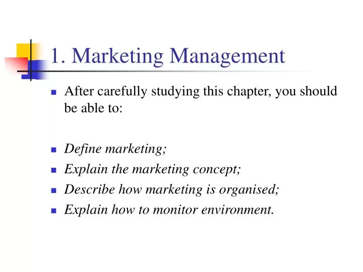1 marketing management