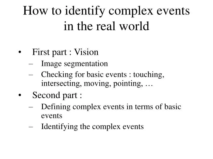 how to identify complex events in the real world