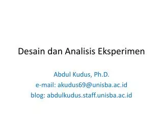 desain dan analisis eksperimen