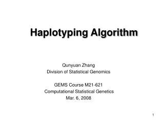 Haplotyping Algorithm
