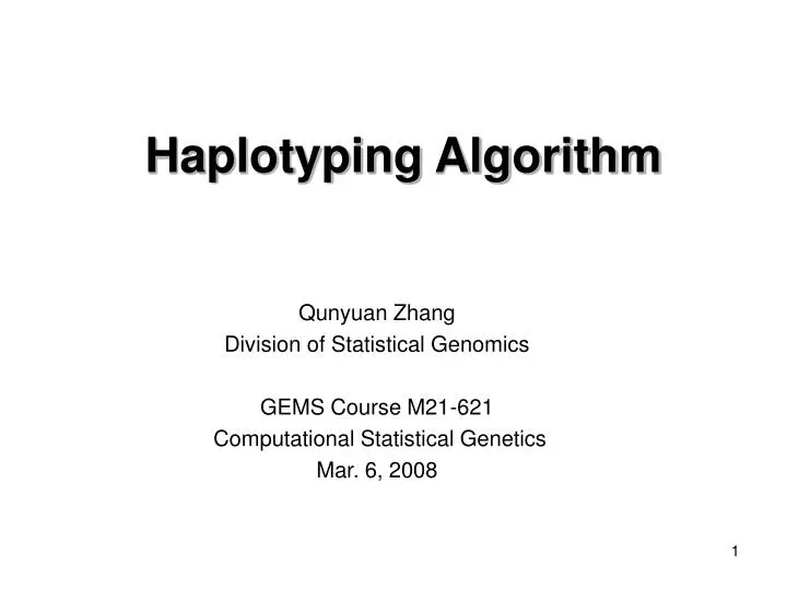 haplotyping algorithm