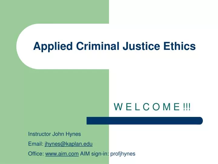 applied criminal justice ethics