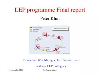 LEP programme Final report Peter Kluit