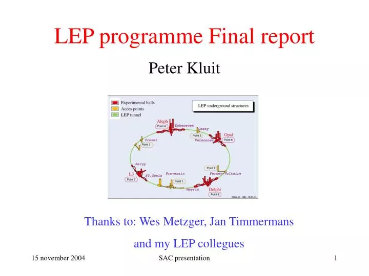 lep programme final report peter kluit