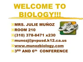 WELCOME TO BIOLOGY!!!