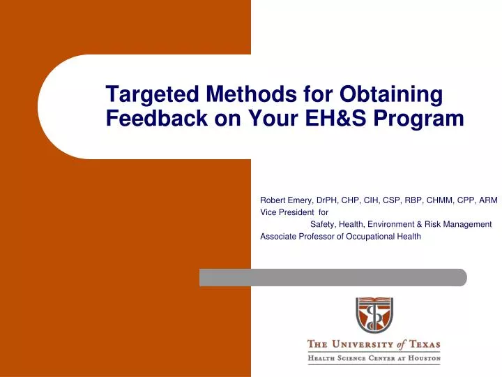 targeted methods for obtaining feedback on your eh s program