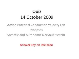 Quiz 14 October 2009