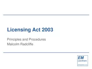 Licensing Act 2003