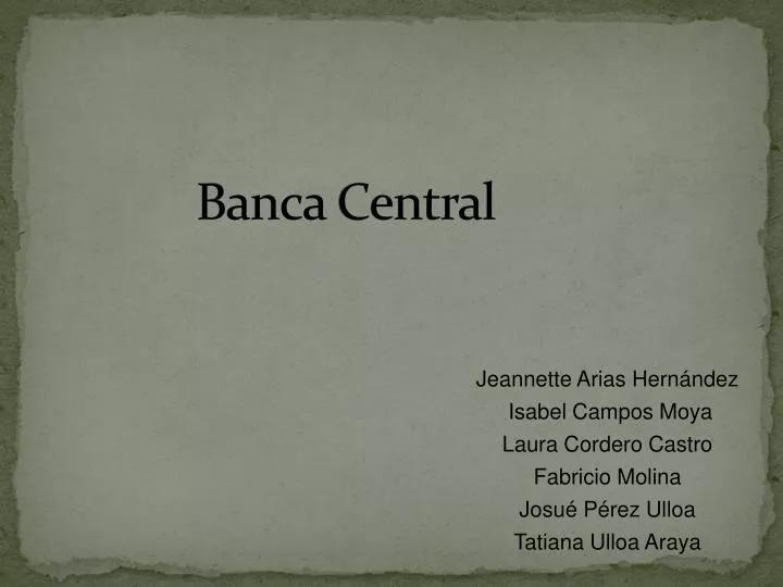 banca central