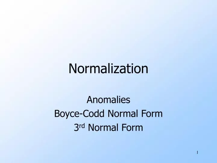 normalization