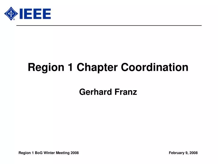 region 1 chapter coordination gerhard franz
