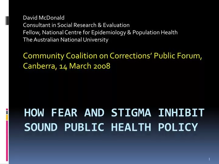 how fear and stigma inhibit sound public health policy