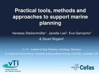 Practical tools, methods and approaches to support marine planning