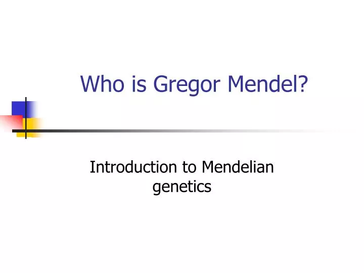 who is gregor mendel
