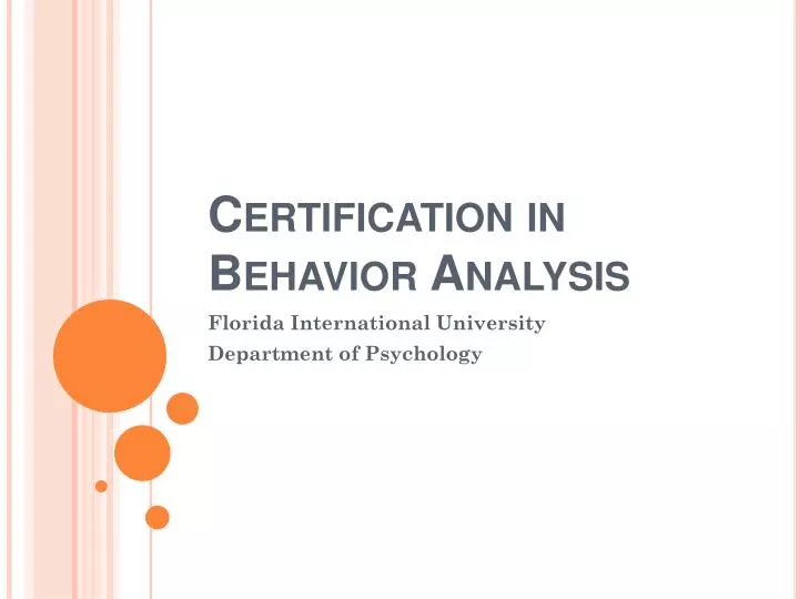 certification in behavior analysis