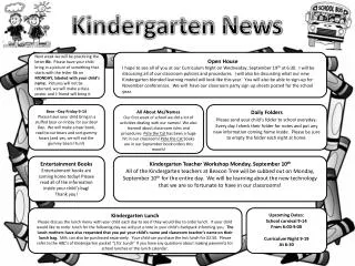 Kindergarten News