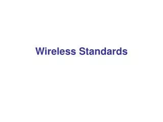 Wireless Standards