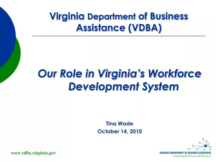 virginia department of business assistance vdba