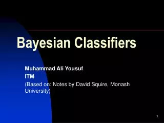 Bayesian Classifiers