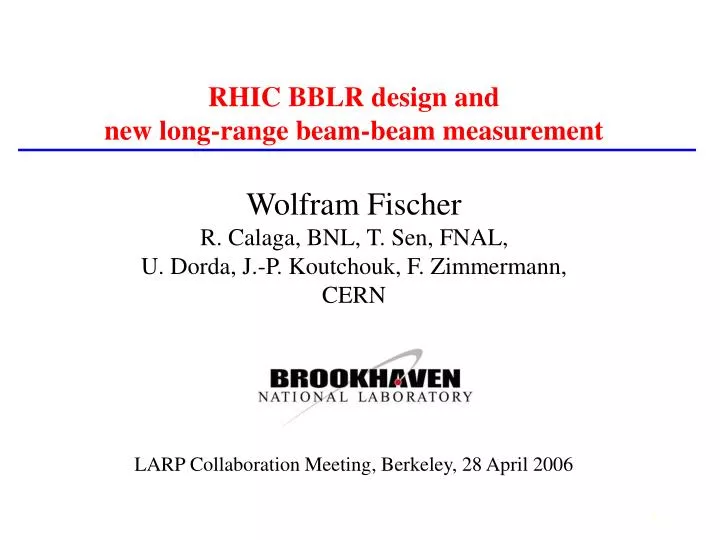 rhic bblr design and new long range beam beam measurement