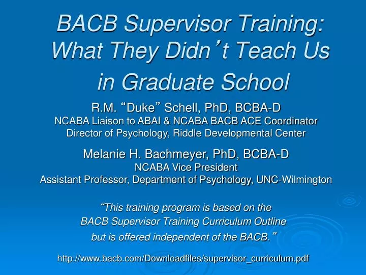 bacb supervisor training what they didn t teach us in graduate school