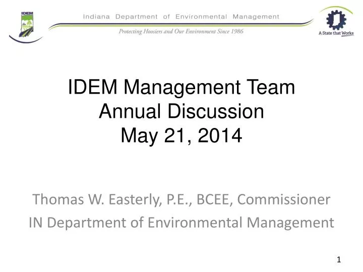 idem management team annual discussion may 21 2014