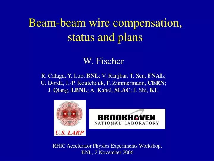 beam beam wire compensation status and plans